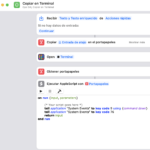 Atajo MacOS Monterey : Copiar en Terminal.